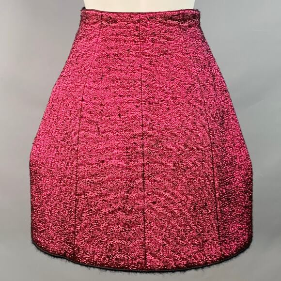 Marc Jacobs Dresses & Skirts - MARC JACOBS Size 0 Pink Black Polyester Woven A-Line Knee Length Skirt